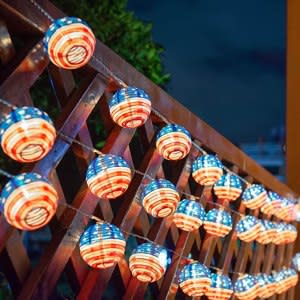 TIGOMOOV American Flag Lantern String Lights
