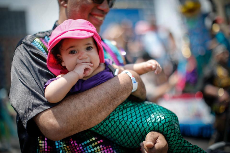 People in costume take part in the 42nd annual Mermaid Parade at Coney Island on June 22, 2024. The parade is Coney Island's way to mark the unofficial start to Summer.