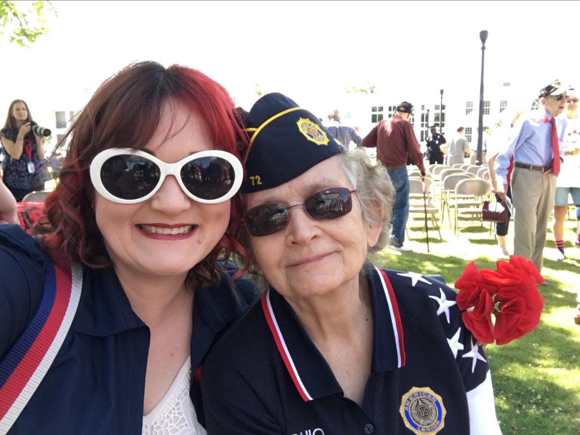 Lisa MacVittie (right) and her granddaughter Jenny Lowrance (left) attend an event with the American Legion.