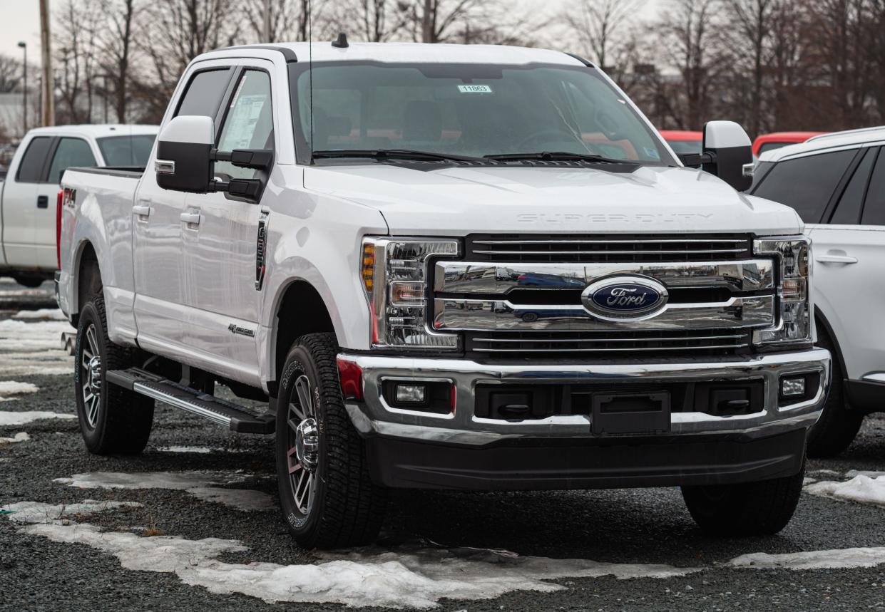 Halifax, Canada - February 25, 2020 - 2020 Ford F-250 pickup truck at a dealership in Halifax's North End.