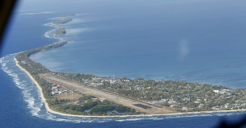 Funafuti, the main island of the nation state of Tuvalu.