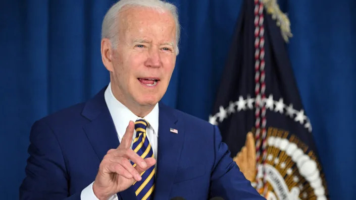 President Biden gestures during a speech on June 3 in Rehoboth Beach, Del. 