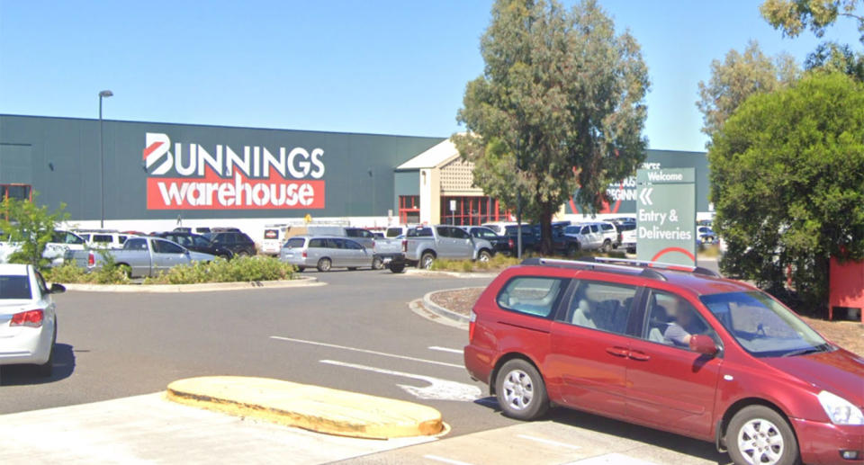 Pictured is the former Bunnings Melton site where Australia's first drive-through Covid vaccine clinic will open.