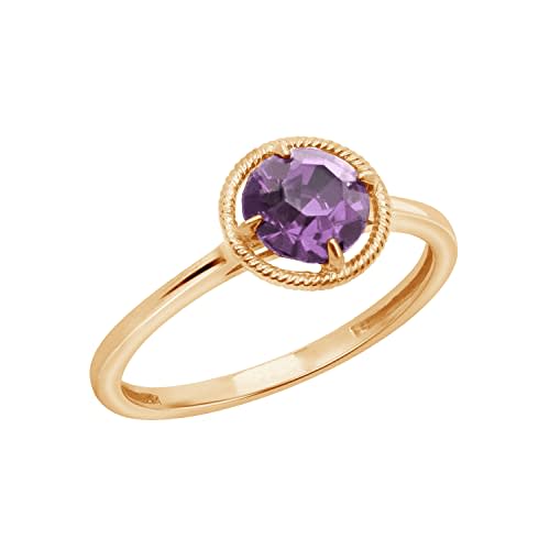 Amazon Collection 10k Gold Imported Infinite Elements Crystal February Birthstone Ring, Size 7