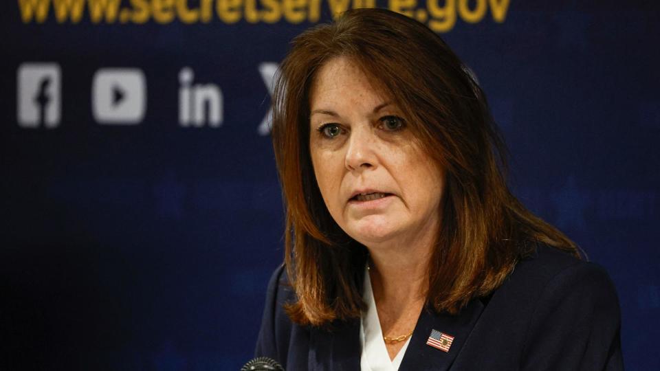PHOTO: United States Secret Service Director Kimberly Cheatle speaks during a press conference at the Secret Service's Chicago Field Office on June 4 2024 in Chicago, ahead of the 2024 Democratic and Republican National Conventions.  (Kamil Krzaczynski/AFP via Getty Images)