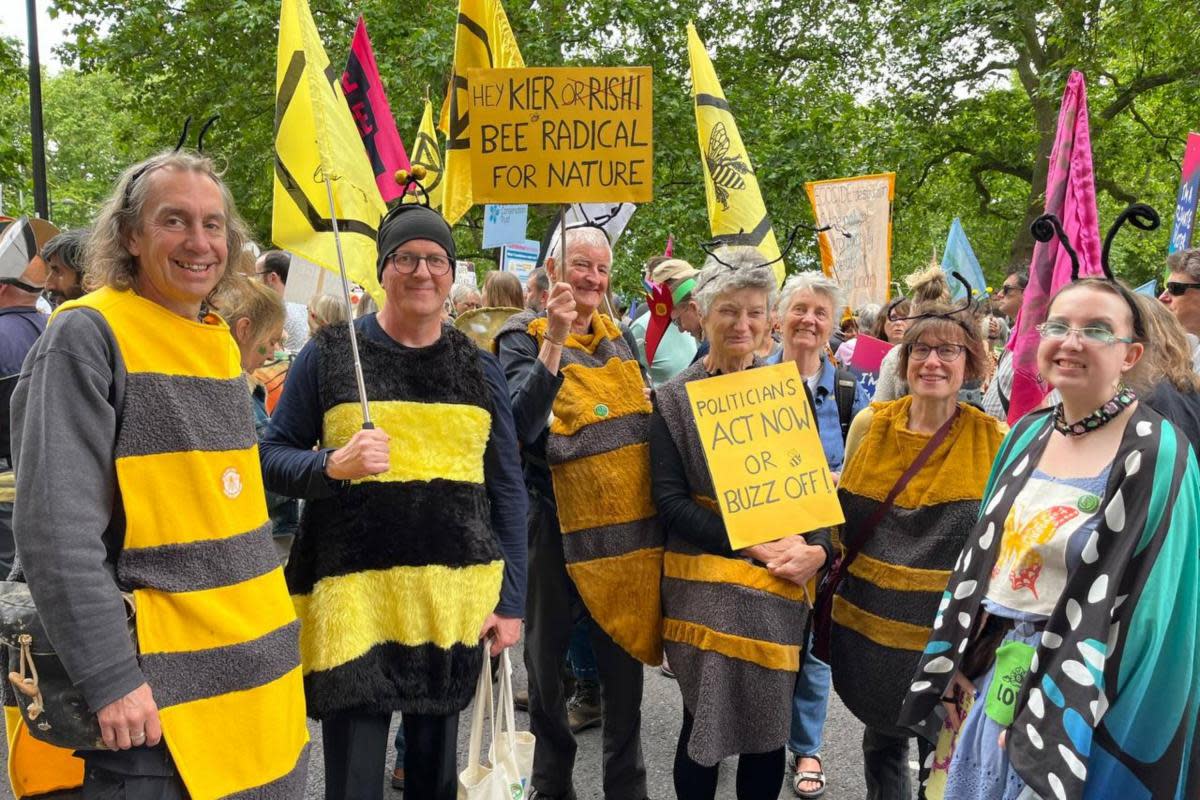 Malvern and Worcester residents at the Restore Nature Now rally in London on June 22 <i>(Image: Malvern Extinction Rebellion)</i>