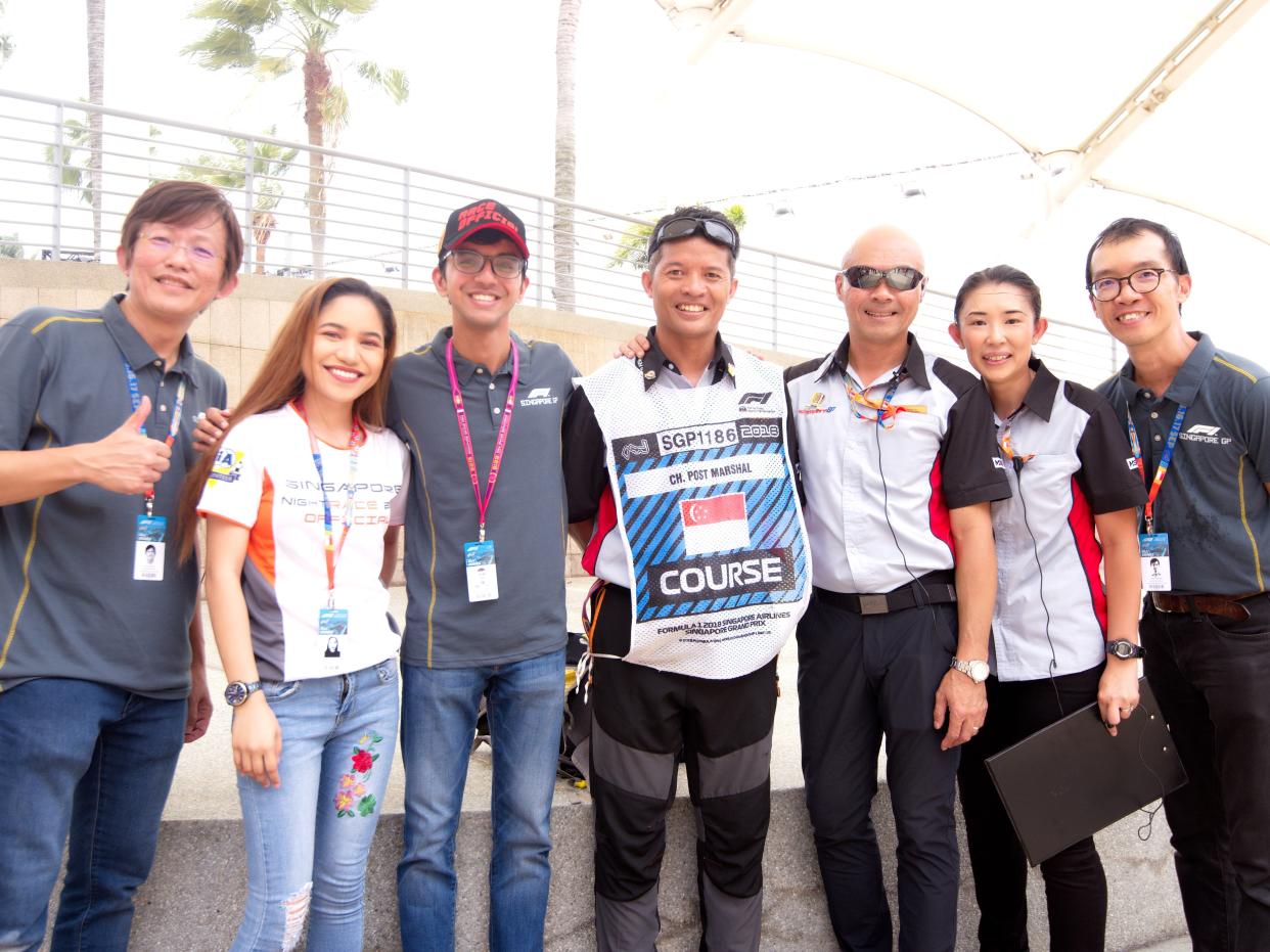 Me (second to the left) at the Singapore Grand Prix in 2018.