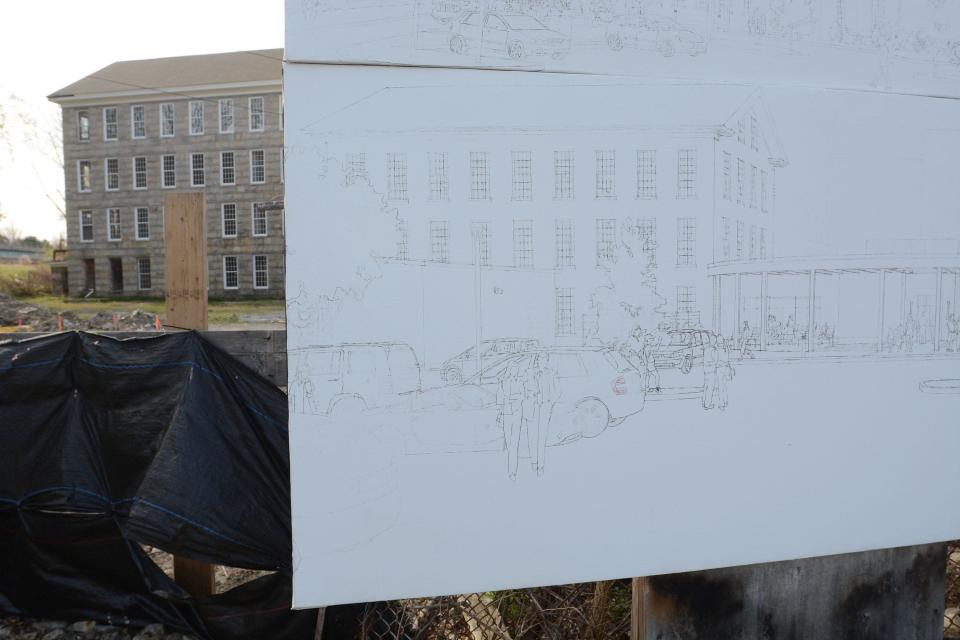 An artist rendition at the former Hale Mill in the Yantic section of Norwich Monday.