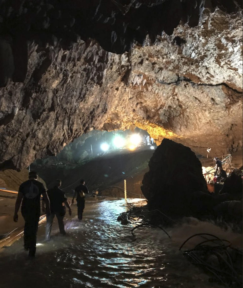 <em>Trapped – the team and their coach got trapped in the cave after heavy rains caused monsoon flooding (Picture: PA)</em>