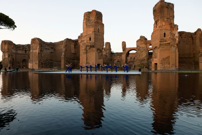 Inauguración de un estanque especial en las Termas de Caracalla, Roma, Italia