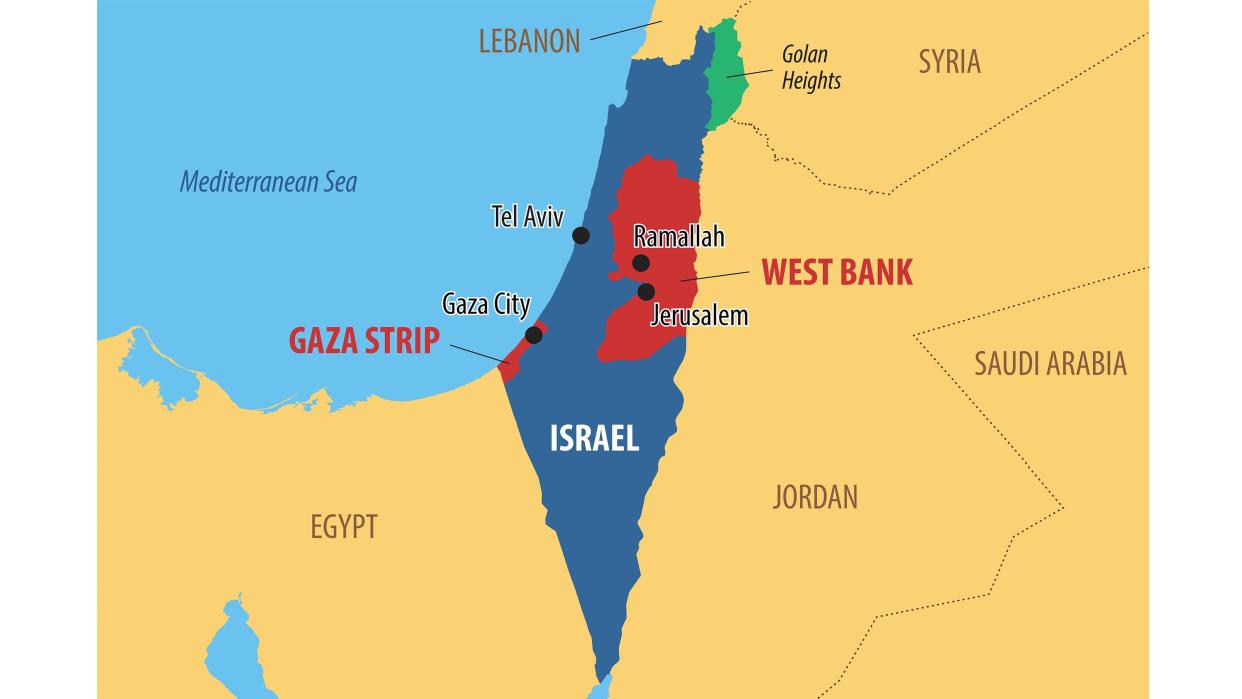  Map of Israel. 