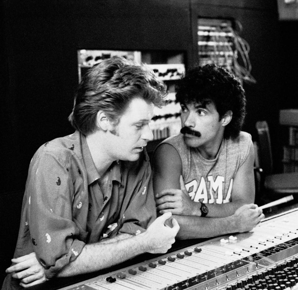 Daryl Hall and John Oates recording their “H2O'” album in Greenwich Village’s Electric Lady Studios in 1982. Getty Images