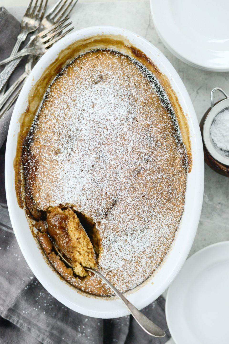 <p>If you're looking for a warm, gooey dessert with a sticky-sweet base, look no further than this pumpkin pudding cake.</p><p><strong>Get the recipe at <a href="https://www.simplyscratch.com/2017/10/warm-pumpkin-pudding-cake.html" rel="nofollow noopener" target="_blank" data-ylk="slk:Simply Scratch;elm:context_link;itc:0;sec:content-canvas" class="link ">Simply Scratch</a>.</strong> </p>