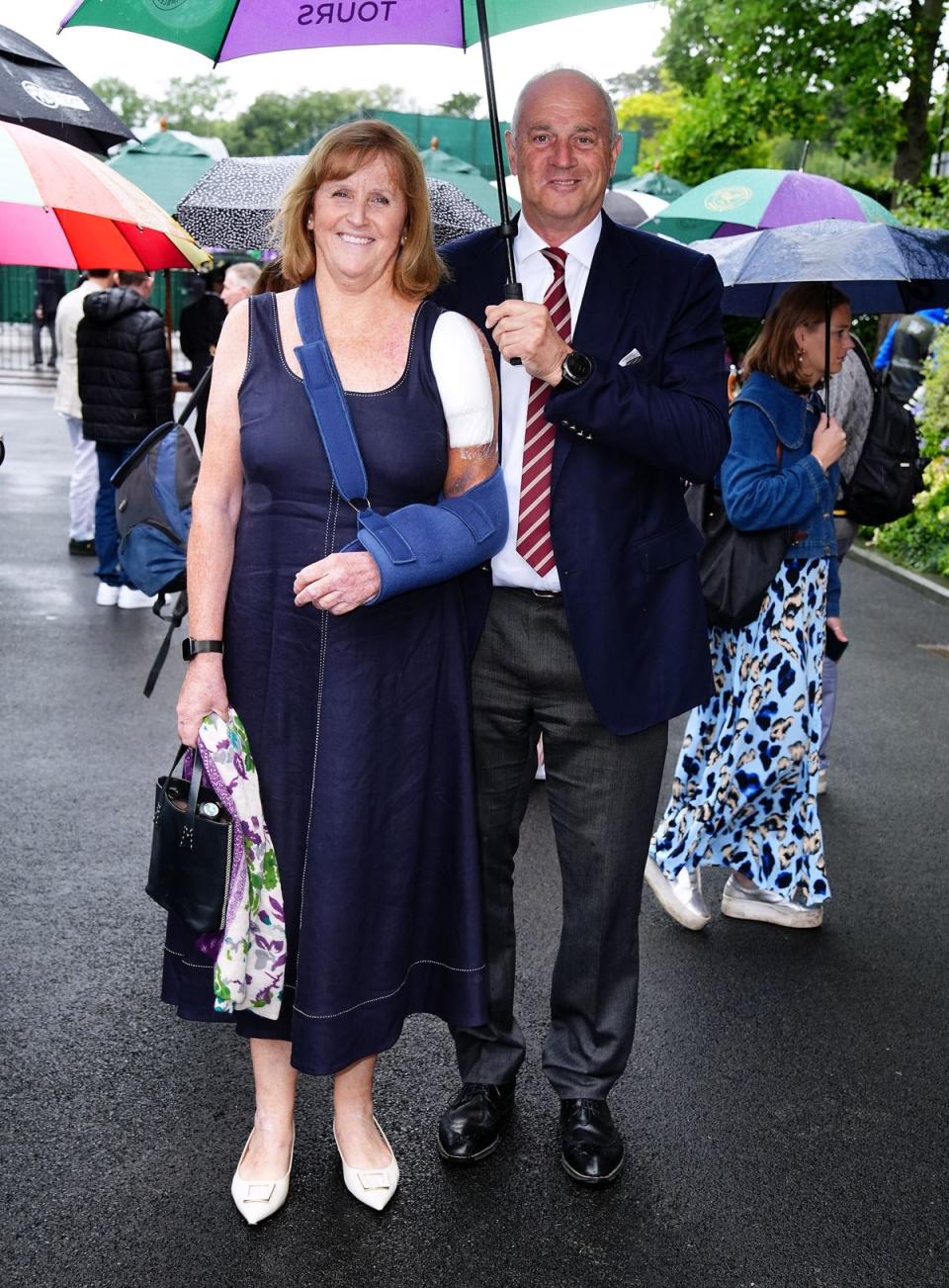Sir Steve Redgrave and Ann Redgrave arrive at Wimbledon (Aaron Chown/PA Wire)