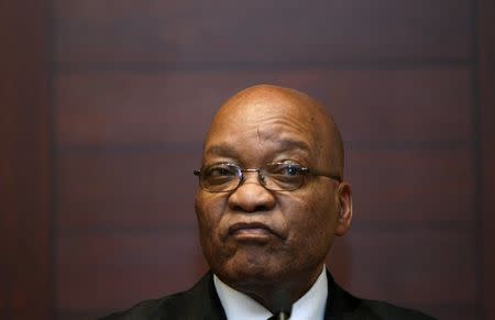 South African President Jacob Zuma listens at a news conference in Cape Town, in this September 10, 2009 file photo. REUTERS/Mike Hutchings/Files