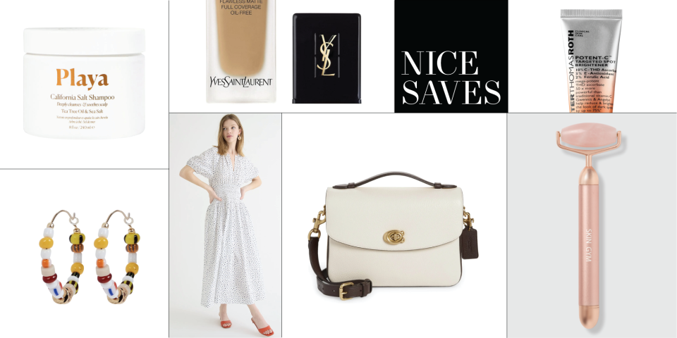 <p><em><em>Welcome to Nice Saves, </em>BAZAAR.com’s<em> destination for the best rare and editor-approved sales on fashion, beauty, home, and more from across the Internet each week.</em></em></p><hr><p class="body-dropcap">While true marathon sale events happen only a few times a year, we have good news for budget-savvy shoppers: You don’t have to wait until Black Friday to shop markdowns on the items you’ve been eyeing for months. At BAZAAR.com, we’re dedicated to uncovering the best can’t-miss deals on a regular basis—for the greater good of your closet and vanity. </p><p class="body-text">What’s on our wish lists this week? With the first phase of Nordstrom’s Anniversary Sale 2022 officially underway, we selected the fashion classics worth shopping first, including a timeless <a href="https://go.redirectingat.com?id=74968X1596630&url=https%3A%2F%2Fwww.nordstrom.com%2Fs%2Fcolorblock-leather-crossbody-bag-nordstrom-exclusive%2F6882546&sref=https%3A%2F%2Fwww.harpersbazaar.com%2Ffashion%2Ftrends%2Fg40525138%2Fnice-saves-july-6-2022%2F" rel="nofollow noopener" target="_blank" data-ylk="slk:Coach bag;elm:context_link;itc:0;sec:content-canvas" class="link ">Coach bag</a> and <a href="https://go.redirectingat.com?id=74968X1596630&url=https%3A%2F%2Fwww.nordstrom.com%2Fs%2Fmadewell-the-perfect-vintage-straight-leg-jeans-hoye-wash%2F6488906&sref=https%3A%2F%2Fwww.harpersbazaar.com%2Ffashion%2Ftrends%2Fg40525138%2Fnice-saves-july-6-2022%2F" rel="nofollow noopener" target="_blank" data-ylk="slk:Madewell’s perfect vintage jean;elm:context_link;itc:0;sec:content-canvas" class="link ">Madewell’s perfect vintage jean</a>. Plus, we're eyeing some high-tech skincare gadgets from <a href="https://go.redirectingat.com?id=74968X1596630&url=https%3A%2F%2Fwww.ulta.com%2Fp%2Frose-quartz-vibrating-lift-contour-beauty-roller-pimprod2014387&sref=https%3A%2F%2Fwww.harpersbazaar.com%2Ffashion%2Ftrends%2Fg40525138%2Fnice-saves-july-6-2022%2F" rel="nofollow noopener" target="_blank" data-ylk="slk:Skin Gym;elm:context_link;itc:0;sec:content-canvas" class="link ">Skin Gym</a> and <a href="https://go.redirectingat.com?id=74968X1596630&url=https%3A%2F%2Fwww.nordstrom.com%2Fs%2Fdr-dennis-gross-skincare-drx-spectralite-faceware-pro-led-light-therapy-device%2F5828024&sref=https%3A%2F%2Fwww.harpersbazaar.com%2Ffashion%2Ftrends%2Fg40525138%2Fnice-saves-july-6-2022%2F" rel="nofollow noopener" target="_blank" data-ylk="slk:Dr Dennis Gross;elm:context_link;itc:0;sec:content-canvas" class="link ">Dr Dennis Gross</a> (which Bloomingdale's fashion director Marissa Galante Frank is a <a href="https://www.harpersbazaar.com/beauty/health/a40460706/take-the-edge-off-marissa-galante-frank/" rel="nofollow noopener" target="_blank" data-ylk="slk:fan of using;elm:context_link;itc:0;sec:content-canvas" class="link ">fan of using</a> before Zoom calls) on markdown for 30 percent off. And to refill your product empties, take advantage of price drops on beloved skin and body care from coveted brands like <a href="https://go.redirectingat.com?id=74968X1596630&url=https%3A%2F%2Fwww.ulta.com%2Fp%2F3d-white-whitestrips-professional-effects-xlsImpprod2160015&sref=https%3A%2F%2Fwww.harpersbazaar.com%2Ffashion%2Ftrends%2Fg40525138%2Fnice-saves-july-6-2022%2F" rel="nofollow noopener" target="_blank" data-ylk="slk:Crest;elm:context_link;itc:0;sec:content-canvas" class="link ">Crest</a> and <a href="https://go.redirectingat.com?id=74968X1596630&url=https%3A%2F%2Fwww.sephora.com%2Fproduct%2Fpotent-c-tm-targeted-spot-brightener-P433457&sref=https%3A%2F%2Fwww.harpersbazaar.com%2Ffashion%2Ftrends%2Fg40525138%2Fnice-saves-july-6-2022%2F" rel="nofollow noopener" target="_blank" data-ylk="slk:Peter Thomas Roth;elm:context_link;itc:0;sec:content-canvas" class="link ">Peter Thomas Roth</a>, plus 30 percent off on a long-wearing and summer-ready foundation from <a href="https://go.redirectingat.com?id=74968X1596630&url=https%3A%2F%2Fwww.saksfifthavenue.com%2Fproduct%2Fyves-saint-laurent-all-hours-full-coverage-matte-foundation-0400095824346.html&sref=https%3A%2F%2Fwww.harpersbazaar.com%2Ffashion%2Ftrends%2Fg40525138%2Fnice-saves-july-6-2022%2F" rel="nofollow noopener" target="_blank" data-ylk="slk:YSL Beauty;elm:context_link;itc:0;sec:content-canvas" class="link ">YSL Beauty</a>.</p><p class="body-text">As we know too well, the most coveted deals are often here today and gone tomorrow, which is why we suggest snapping up the below sales as fast as possible. Read on for our short list of certified nice saves worth adding to your online shopping cart this week (before they’re out of stock).</p><hr>