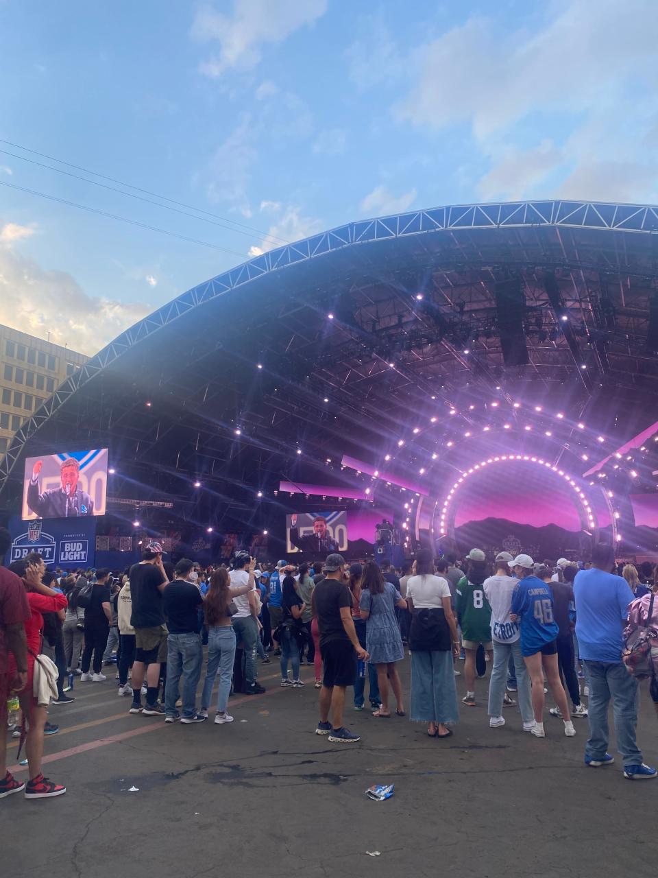 After the NFL draft picks wrapped up Saturday night, a crowd stayed to watch Michigan native Bazzi take the stage.