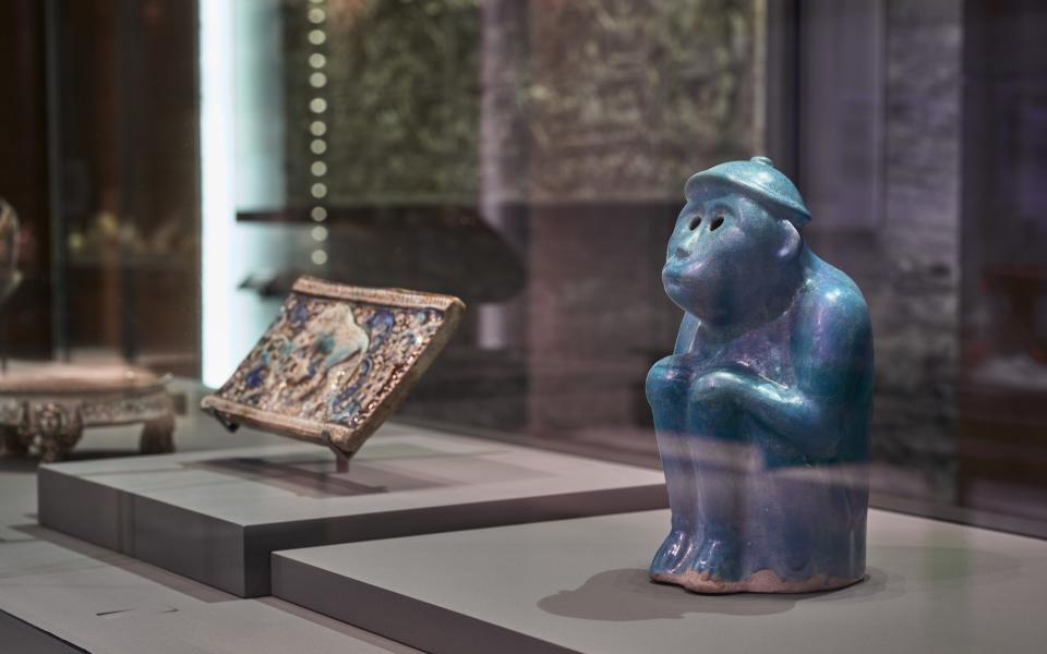 A lugubrious expression: the blue monkey from 12th century Kashan