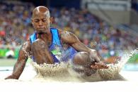 <p>United States’ Jeff Henderson makes an attempt in the men’s long jump final during the athletics competitions of the 2016 Summer Olympics at the Olympic stadium in Rio de Janeiro, Brazil, Saturday, Aug. 13, 2016. (AP Photo/Matt Dunham) </p>