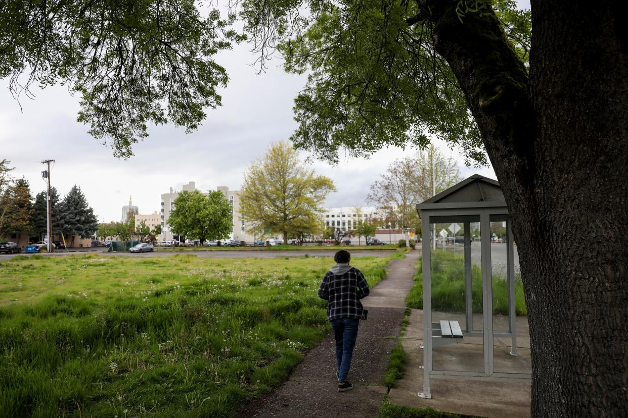 The future site of Church at the Park micro-shelters is located across from Safeway at 1280 Center Street NE on Thursday, May 5, 2022 in Salem, Ore.