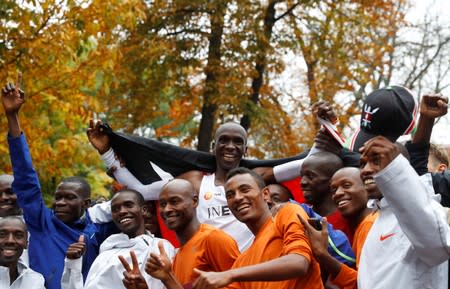 Eliud Kipchoge, the marathon world record holder from Kenya, attempts to run a marathon in under two hours in Vienna