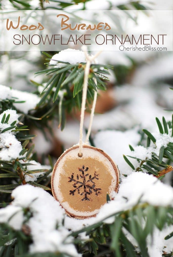 Wood Burned Snowflake