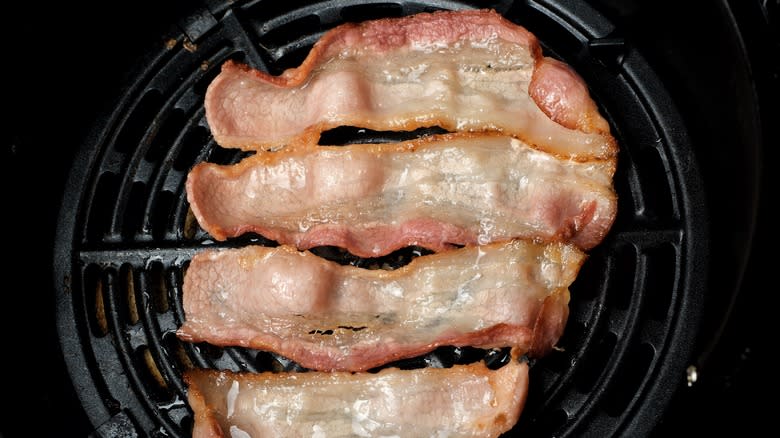 Bacon cooking in the air fryer