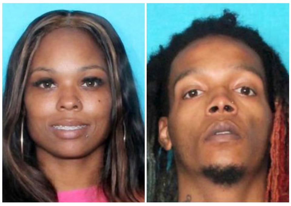 This combo of images provided by the Harris County Sheriff's Department shows, from left, Zaikiya Duncan, 40, left, and Jova Terrell, 27, who were arrested in Louisiana this week hours after a teenager told Texas police that he and his twin sister were handcuffed and endured horrific abuse escaped their family's home after he found a handcuff key and hid it in his mouth, authorities said in court records.