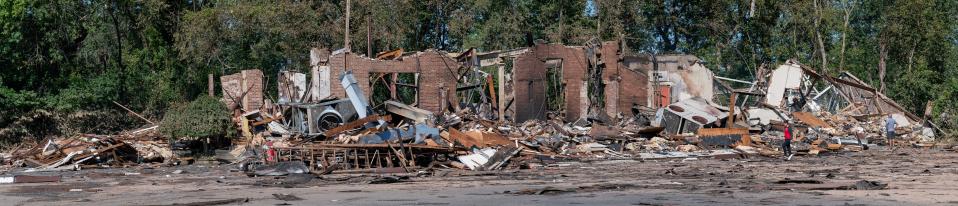 The leveled Saffron Banquet Hall on South Main Street in Manville.