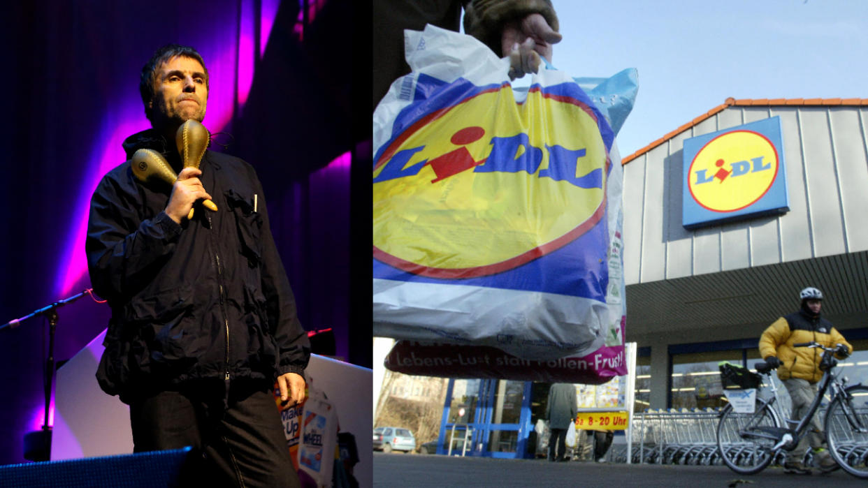  Liam Gallagher, Lidl store. 