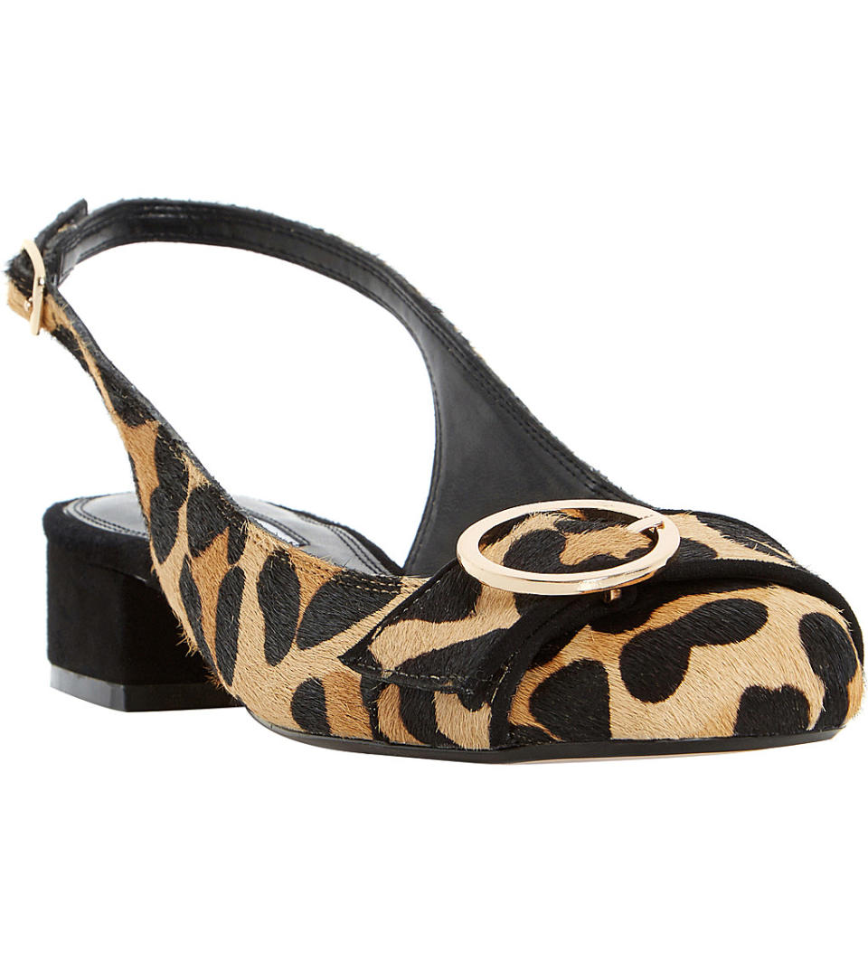 Dune Leopard Print Court Shoes