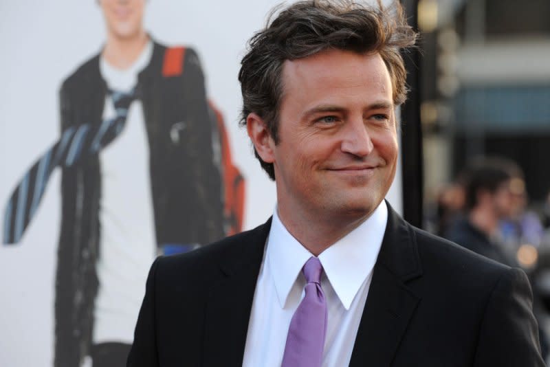 Matthew Perry, a cast member in"17 Again," attends the premiere of the film at Grauman's Chinese Theatre in the Hollywood section of Los Angeles in 2009. File Photo by Jim Ruymen/UPI