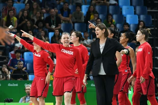 Canada's head coach Lisa Thomaidis and players react in the last minutes during a quarter-final game against France at the 2016 Olympics. On Monday, FIBA released the team's schedule for the upcoming Tokyo Games. (Mark Ralston/AFP via Getty Images - image credit)