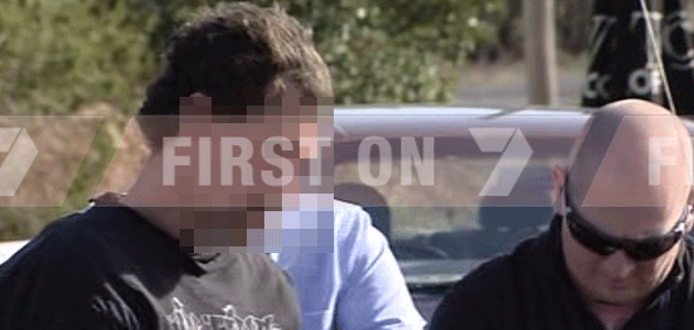 The moment police arrested two men on the run from a correctional facility. Photo: 7News