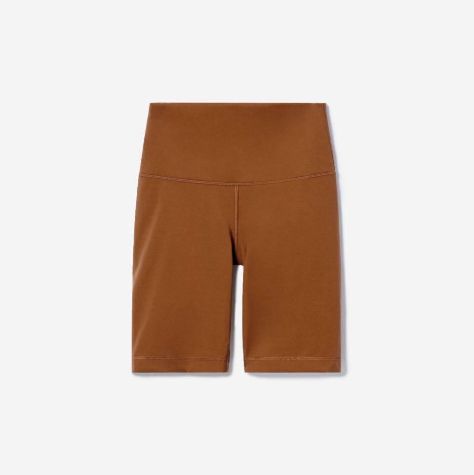 The Perform Bike Short in Copper. Image via Everlane.