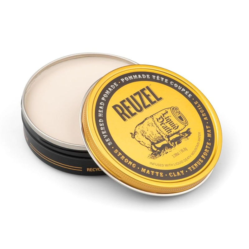 <p><a href="https://www.amazon.com/Reuzel-Liquid-Death-Severed-Pomade/dp/B0CV7ZQB6D?tag=syn-yahoo-20&ascsubtag=%5Bartid%7C10054.a.61887221%5Bsrc%7Cyahoo-us" data-i13n="elm:affiliate_link;elmt:premonetized" rel="sponsored" target="_blank" data-ylk="slk:Shop Now;elm:affiliate_link;elmt:premonetized;itc:0;sec:content-canvas" class="link rapid-noclick-resp rapid-with-clickid etailiffa-link">Shop Now</a></p> <p>Severed Head Strong Hold Clay Pomade</p> <p>amazon.com</p> <p>$22.95</p>