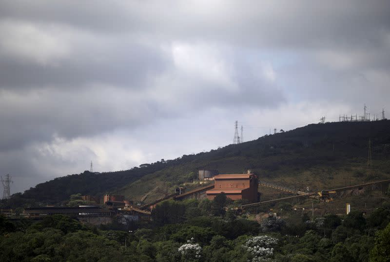 FILE PHOTO: A general view of the work site of a iron ore mine operated by Samarco owned by Vale SA and BHP Billiton Ltd in Mariana