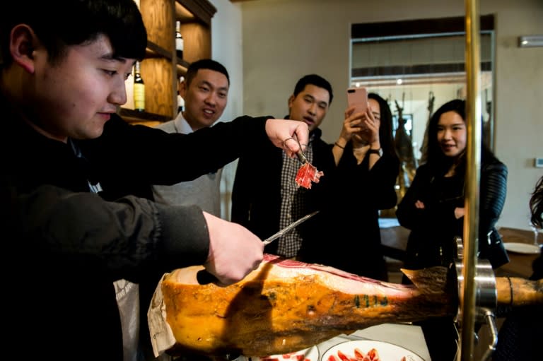 The world's top pork consumer, China has started getting a serious taste for Spain's world-famous "jamon" which is sold there as a luxury product