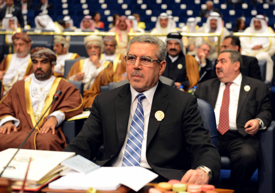 Iraqi Vice President Khudhair al-Khuzaie attends the closing session of the Arab League Summit at Bayan Palace, Kuwait on Wednesday, March 26, 2014.(AP Photo/Nasser Waggi)