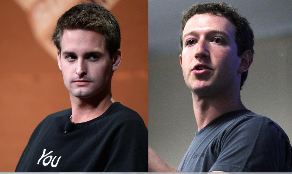 Evan Spiegel and Mark Zuckerberg