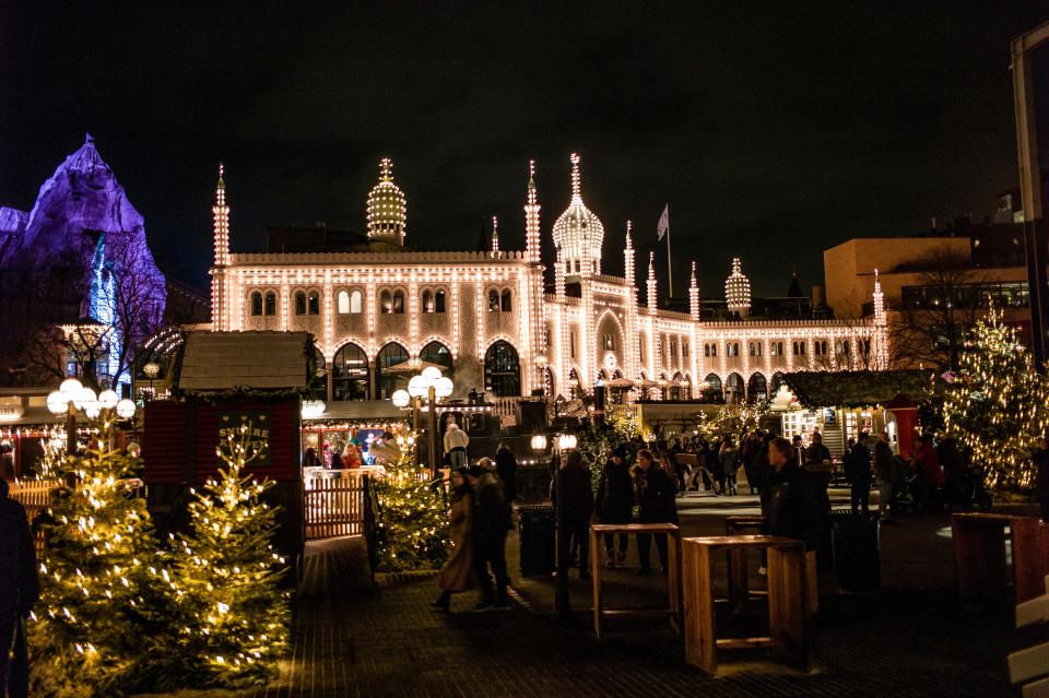 A view of Christmas Market in Tivoli Gardens, in Copenhagen, Denmark, on December 14, 2018.