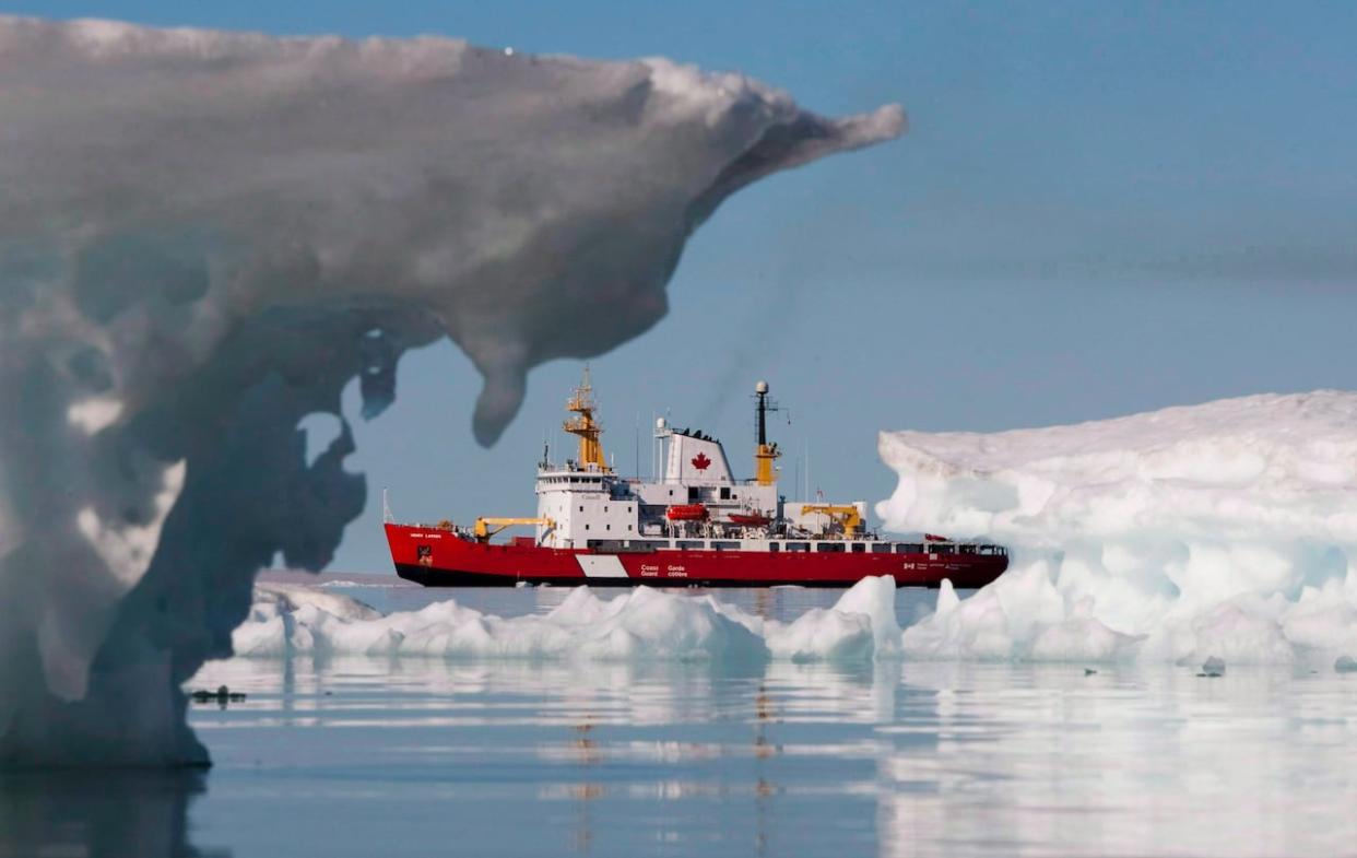 The Canadian Coast guard's medium icebreaker Henry Larsen is seen in Allen Bay during Operation Nanook as Prime Minister Stephen Harper visits Resolute, Nunavut on the third day of his five day northern tour to Canada's Arctic on August 25, 2010. The Canadian Coast Guard says it is planning to use three 'interim' icebreakers for the next 15 to 20 years as it contends with an aging fleet of vessels. 