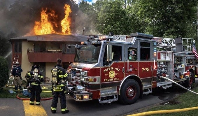 Rockland volunteer firefighters with Monsey's Brewer Engine Co. 1 battle house fire (Photo: Rockland ZFire Training Center)