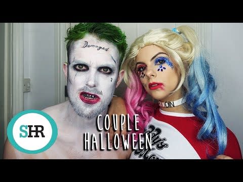 4) Joker + Harley Quinn Makeup