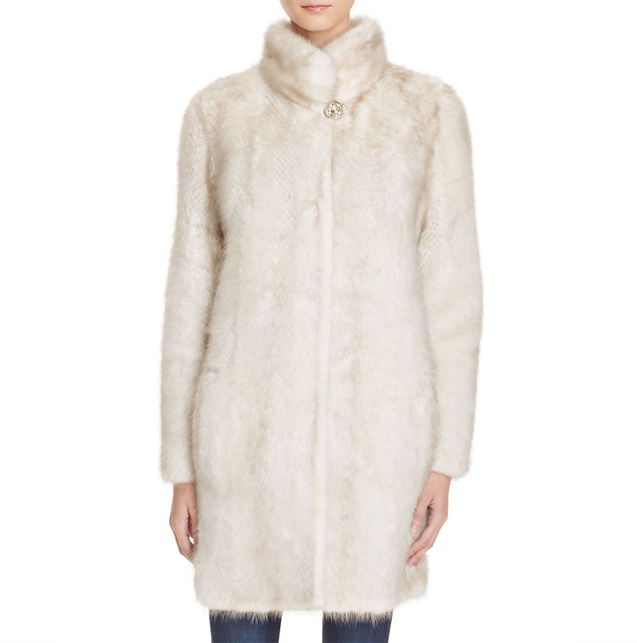 Maximilian Furs Knit Mink Fur Coat