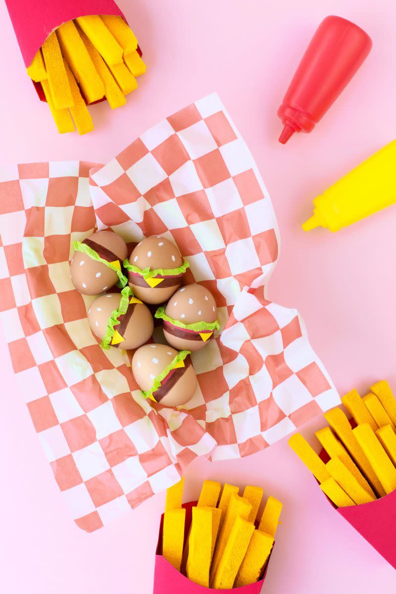 egg painting techniques burger easter eggs