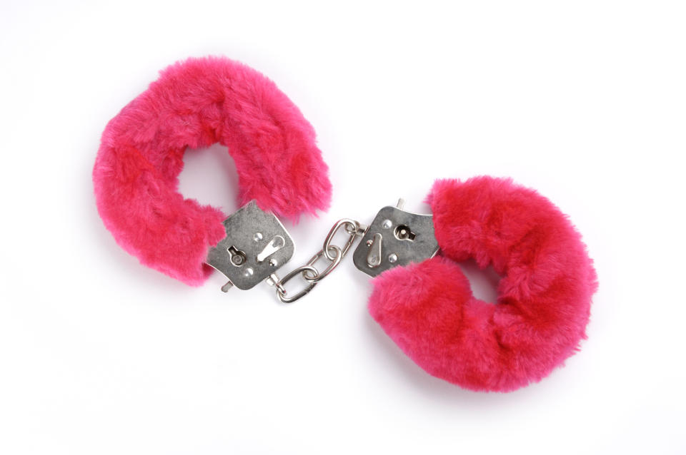 Pink fluffy handcuffs