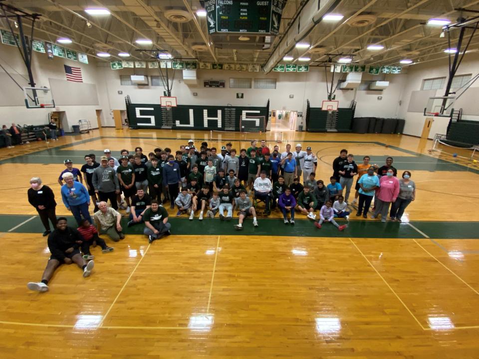 Falcons and Friends at a recent gathering at St. Joseph High School