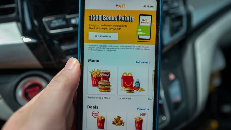 McDonald's app rewards points