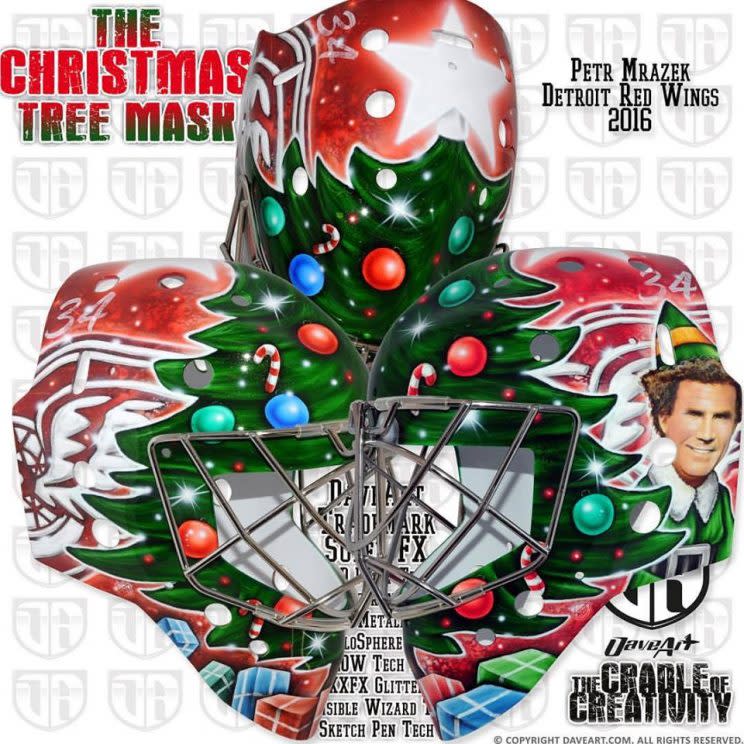 Petr Mrazek mask photo from Dave Gunnarsson's Facebook page. 